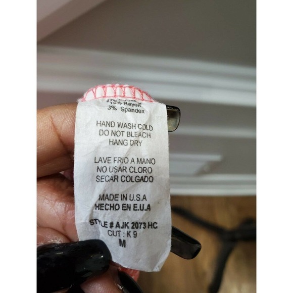 Azules Women's Pink Polyester Long Sleeve Open Front Casual Cardigan Size Medium - Picture 9 of 10